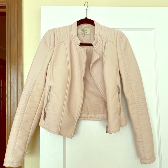 zara beige leather jacket